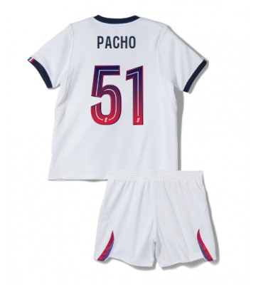 Paris Saint-Germain Willian Pacho #51 Udebanetrøje Børn 2026-27 Kortærmet (+ Korte bukser)